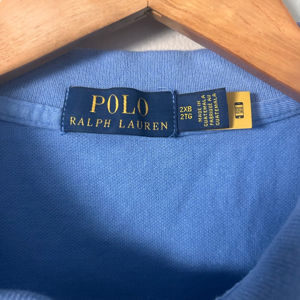 Polo Ralph Lauren Polo Shirt Mens 2XB Big Blue Short Sleeve Pique Cotton Pony - Picture 4 of 7